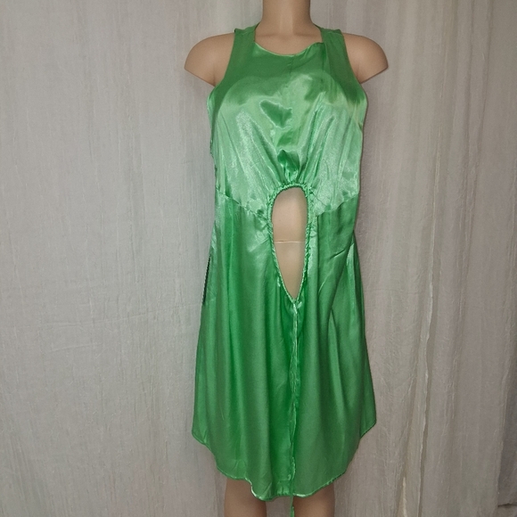 Topshop New  Asymmetrical  Green Dress Women Size US.10 - Picture 6 of 15